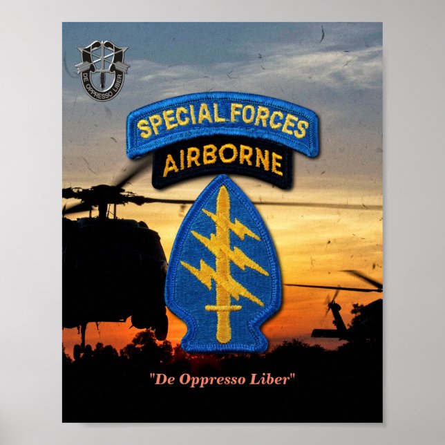 Póster Fuerzas Especiales Berets Verdes SF SFG Veteranos  (Frente)