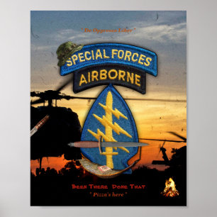 Póster fuerzas especiales boinas verdes sf lrrp lrrrps re