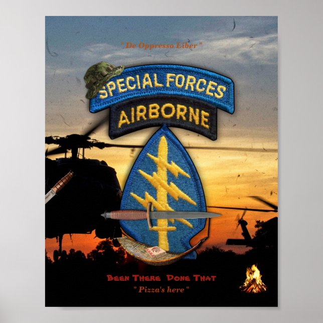 Póster fuerzas especiales boinas verdes sf lrrp lrrrps re (Frente)