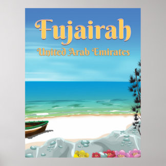 Póster Fujairah poster de playa de los Emiratos Árabes Un