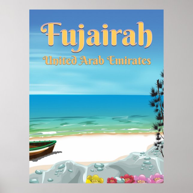 Póster Fujairah poster de playa de los Emiratos Árabes Un (Frente)