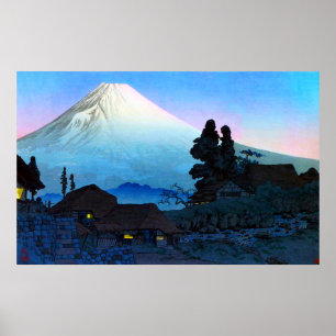 Póster Fuji desde la escena vespertina de Mizukubo Shotei