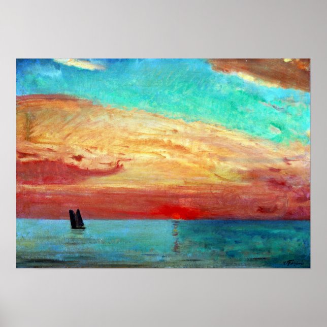 Póster Fujishima Takeji Sunrise over the Eastern Sea (Frente)