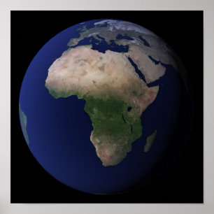 Póster Full Earth showing Africa, Europe, &  Middle Ea