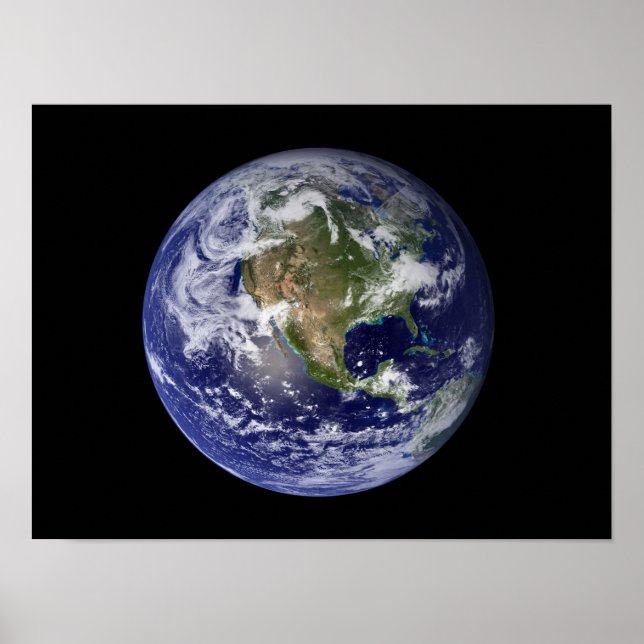 Póster Full Earth showing North America (Frente)