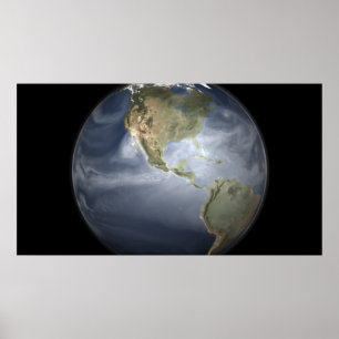 Póster Full Earth view showing water vapor