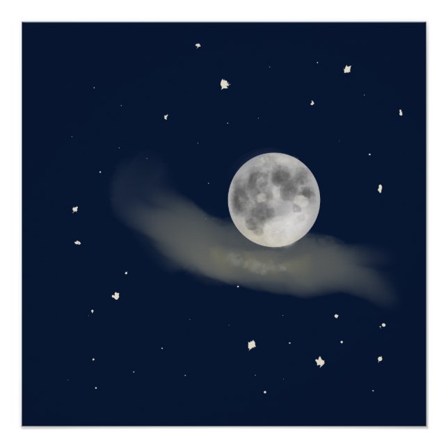 Póster Full moon night  (Anverso)