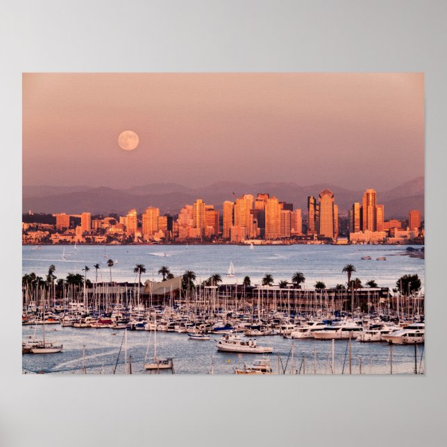 Póster Full Moon over San Diego (Frente)