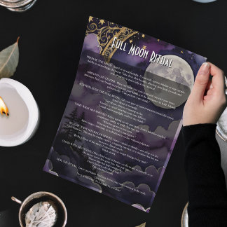 Póster Full Moon Pagan Ritual & Prayer Book of Shadows
