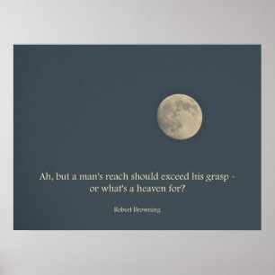 Póster Full Moon Poster Robert Browning Quote