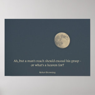 Póster Full Moon Poster Robert Browning Quote