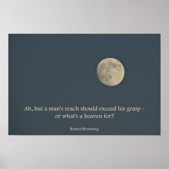 Póster Full Moon Poster Robert Browning Quote (Frente)
