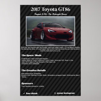Póster Fully custom Car Show Spec Board