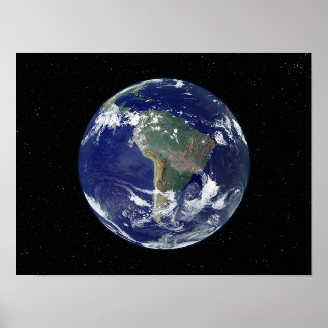 Póster Fully lit Earth centered on South America (Frente)