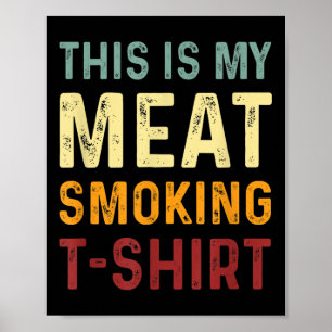 Póster Fumador De Bbq Vintage - Parrillada Graciosa - Est