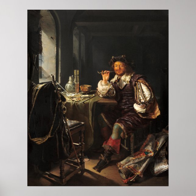 Póster Fumar soldados - Frans van Mieris Poster Bella Art (Frente)