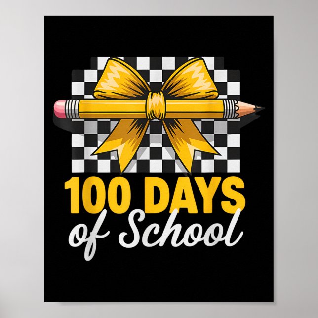 Póster Fun 100 Days Teacher Celebration School Clroom Sty (Frente)