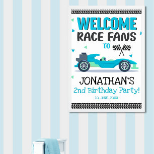 Póster Fun 2nd Birthday Race Car Driver