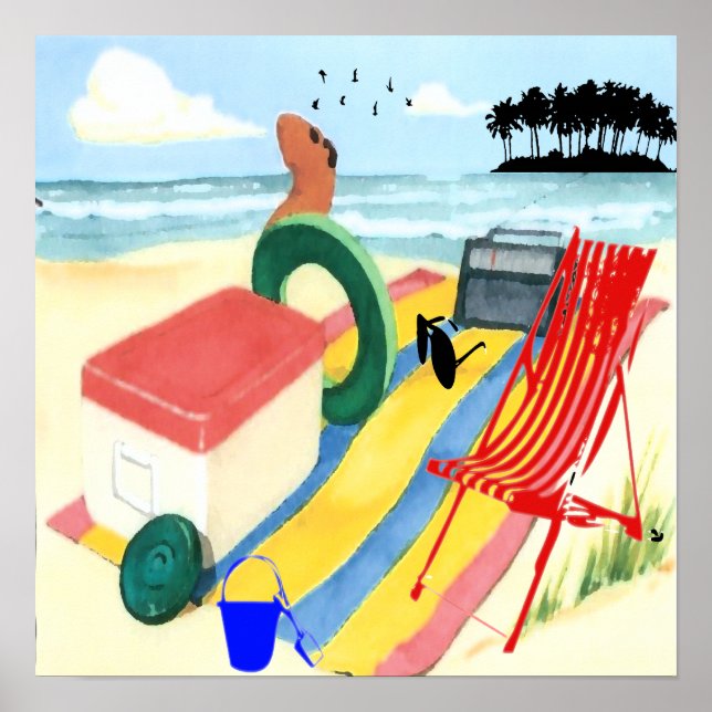 Póster Fun at the Beach Poster (Frente)