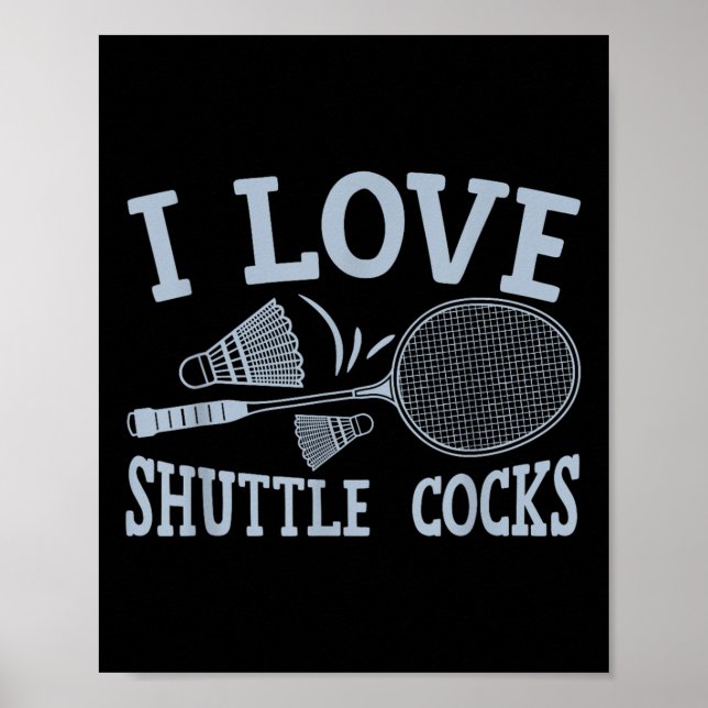 Póster Fun Badminton Player Match Game Joke  (Frente)