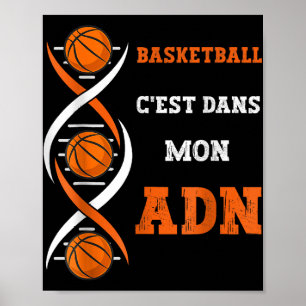 Póster Fun Basketball Está En Mi Baloncesto Dna