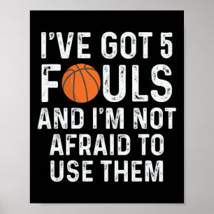 Póster Fun Basketball Player Hoops 5 Fouls