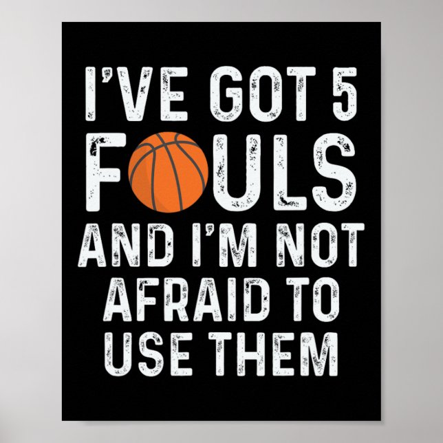 Póster Fun Basketball Player Hoops 5 Fouls (Frente)