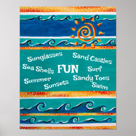 Póster Fun Beach Home Poster