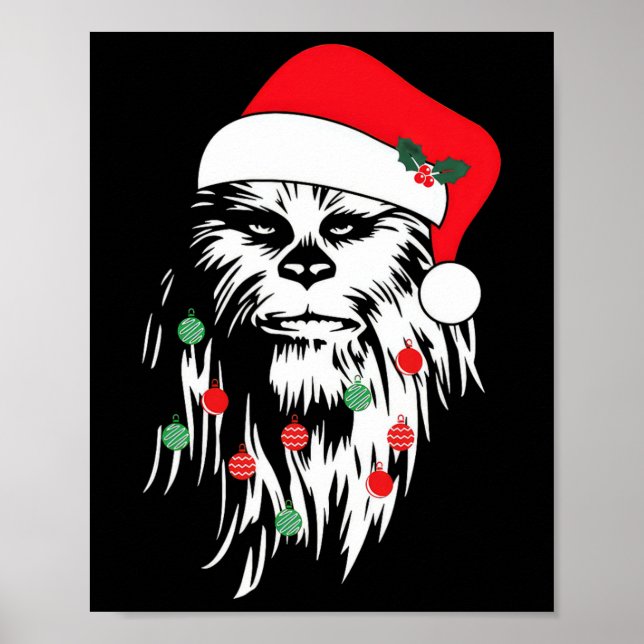 Póster Fun Bigfoot Face Santa Hat Cute Xmas Navidades (Frente)