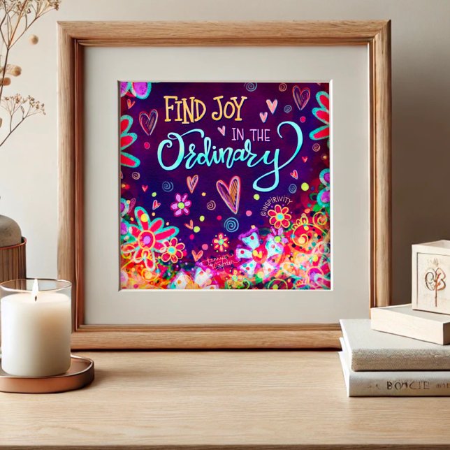 Póster Fun Bonito Floral Encuentra Alegría Cita Inspirado (Subido por el creador)