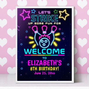 Póster Fun Bowling Birthday Girl