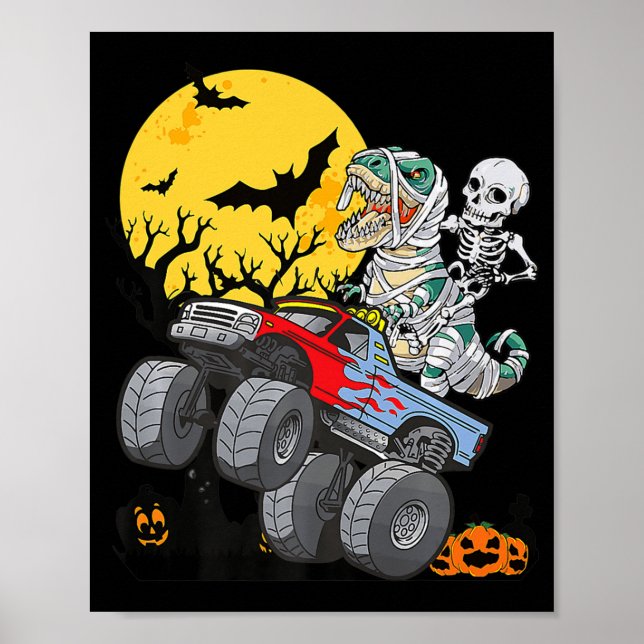 Póster Fun Boys Monster Halloween Camión Calabaza Mami Di (Frente)
