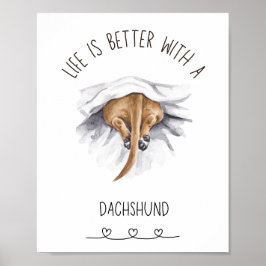 Póster Fun Dachshund Wall Art Poster Tan