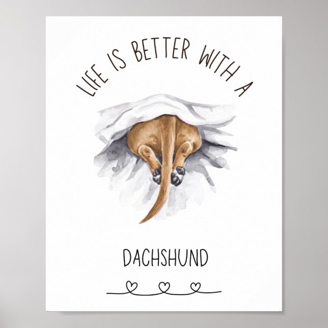 Póster Fun Dachshund Wall Art Poster Tan (Frente)
