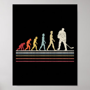Póster Fun Field Hockey Evolución Del Hombre Vint Retro