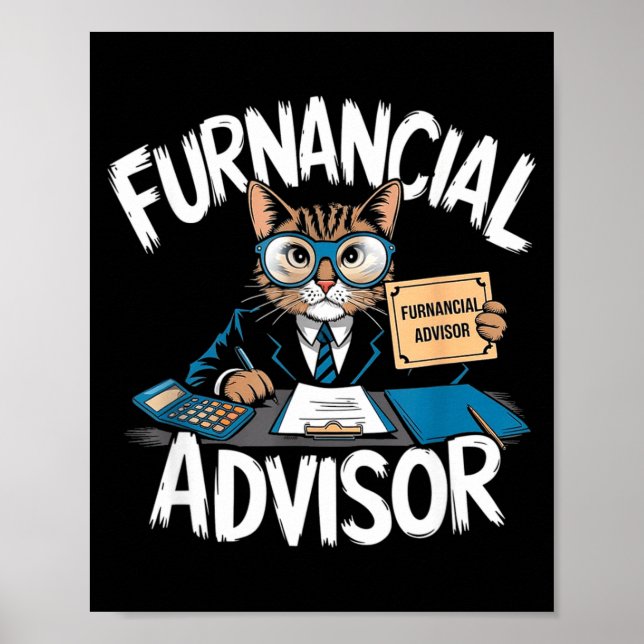 Póster Fun Financial Planner Gift Funny Retirement Adviso (Frente)