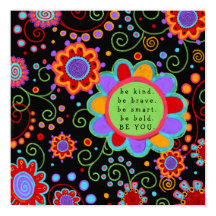 Fun Floral colorida aula "BeYou"