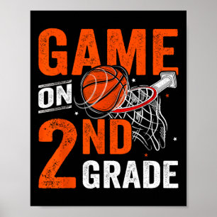 Póster Fun Games On Second Grado Basketball First Day Of