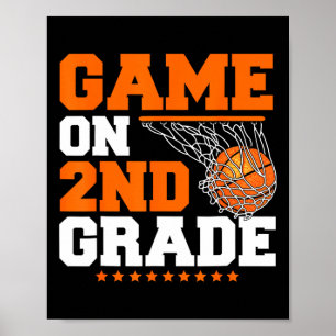 Póster Fun Games On Second Grado Basketball First Day Of