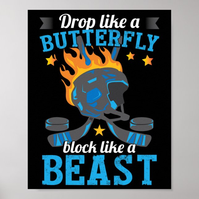 Póster Fun Hockey Jugador entrenador de hockey sobre hiel (Frente)