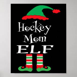 Póster Fun Hockey Mamá Elf Xmas Partido Familiar Mujeres