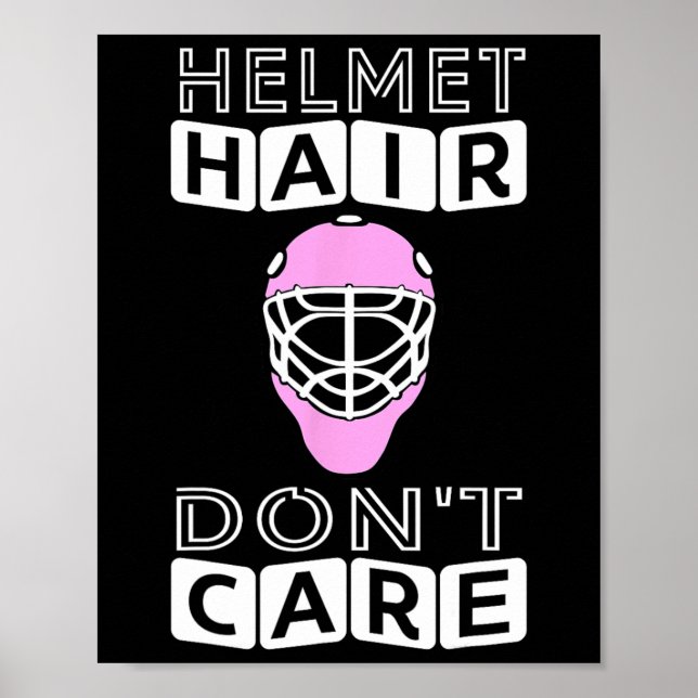 Póster Fun Hockey Mujeres Casco Rosado Goalie Mask Regalo (Frente)