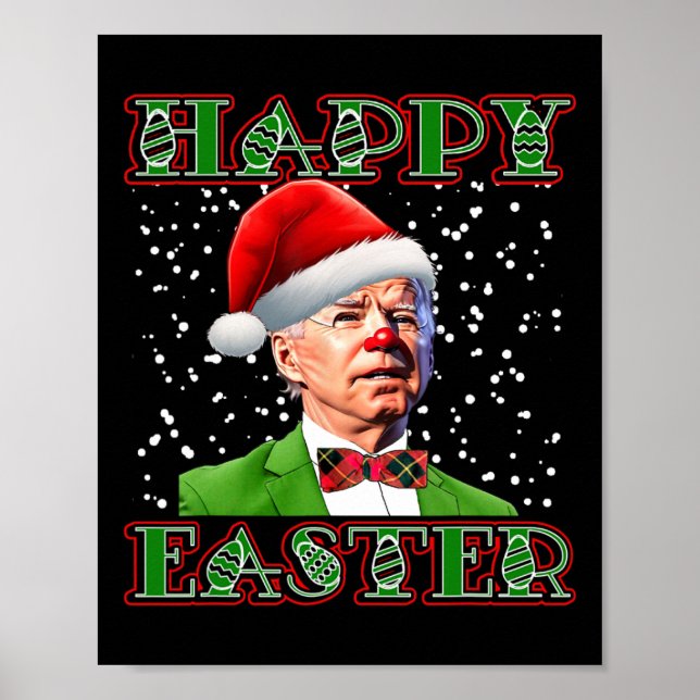 Póster Fun Joe Biden Christmas Confused Easter Biden  (Frente)