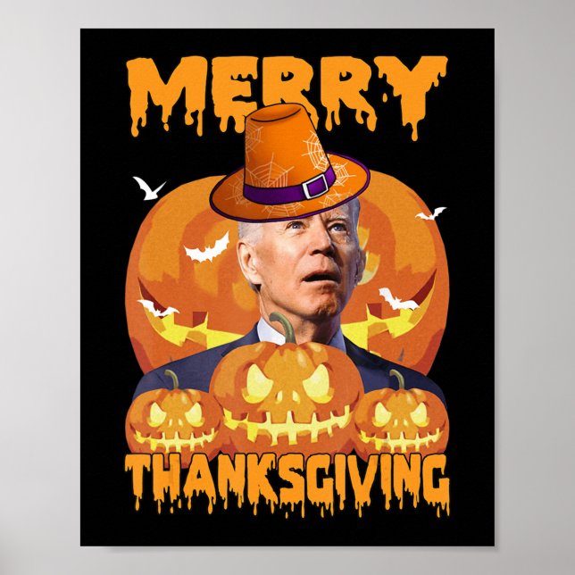 Póster Fun Joe Biden confundió el Día de Acción de Gracia (Frente)