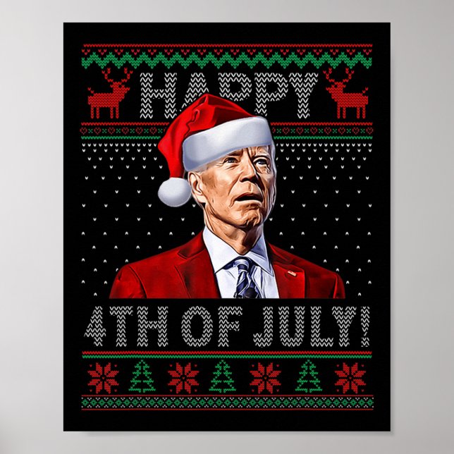 Póster Fun Joe Biden Felices Navidades De Julio (Frente)