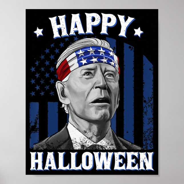 Póster Fun Joe Biden Feliz Halloween Confundido Para El 4 (Frente)