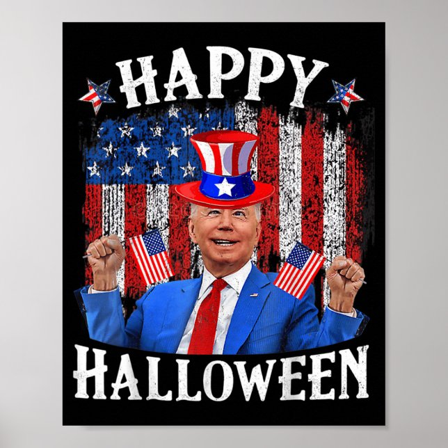 Póster Fun Joe Biden Feliz Halloween Para El 4 De Julio M (Frente)