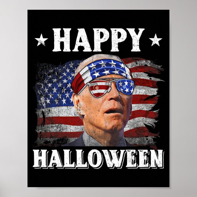 Póster Fun Joe Biden Happy Halloween Confused th of July  (Frente)
