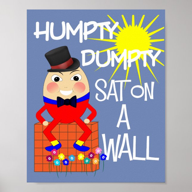 Póster Fun Jolly Nursery Rhyme Humpty Dumpty Cute (Frente)