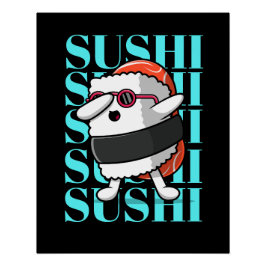 Póster Fun Kawaii Sushi Dab